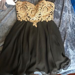 Black and gold dress